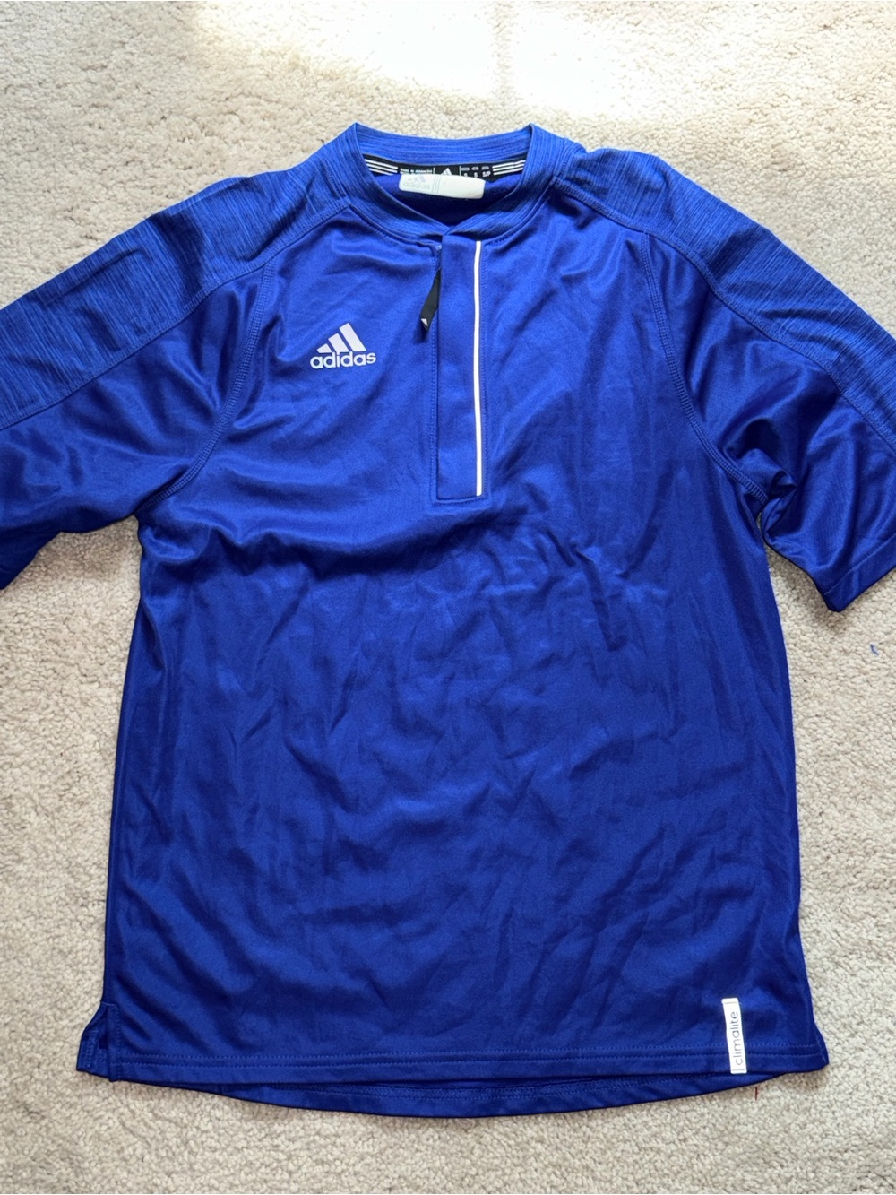 adidas Men’s Blue Short Sleeve Training Jersey. Climalite small
